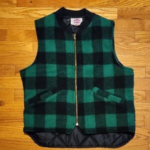 Caboose Green and Black Plaid Vest